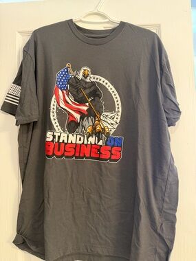 Grunt Style Charcoal 'Standing On Business' Patriotic Eagle Tee